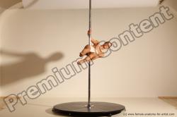 Nude Gymnastic poses Woman White Slim long brown Dancing Dynamic poses Pinup